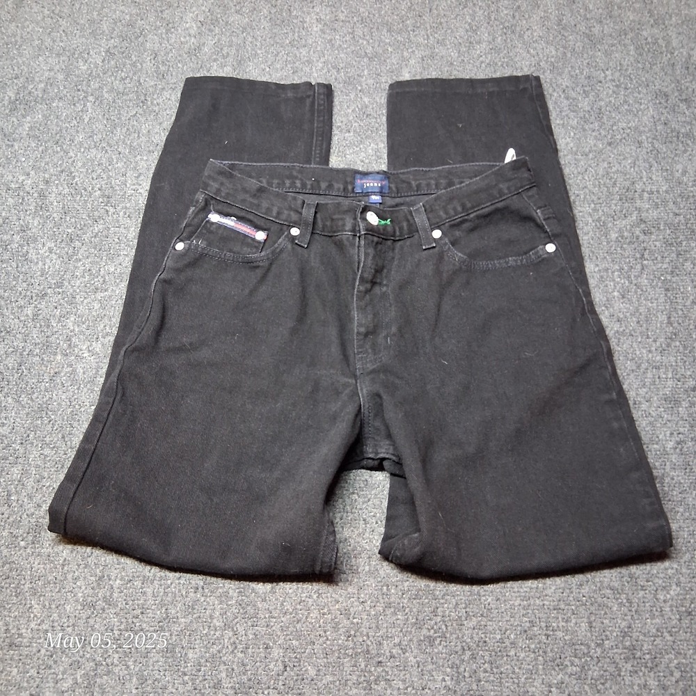 VTG Tommy Hilifger Jeans Women Size 9 Black Straight Leg Regular Fit High Rise
